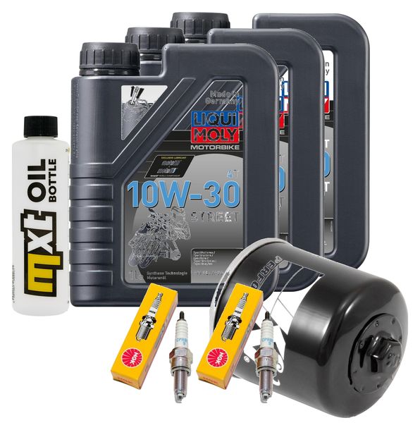Inspektionspaket 3L 10W-30 + Ölfilter + 2x Zündkerze für Honda CB F CMX A Rebel 500 ccm Bj. 2020 - 2022