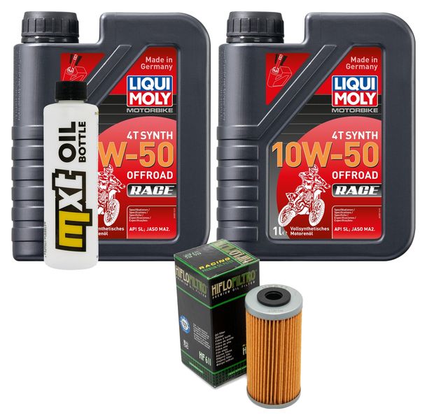 Paquete de inspección 2L 10W-50+filtro de aceite para Husqvarna TE 510 511 ccm Año 2013