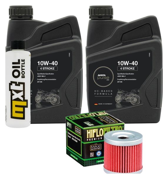Inspektionspaket 2L 10W-40 + Ölfilter + 1x Zündkerze für Hyosung GT R Pro Comet 125 ccm Bj. 2006