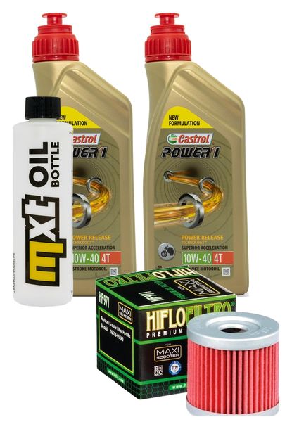 Inspektionspaket 2L 10W-40 + Ölfilter + 1x Zündkerze für Hyosung GT R Pro Comet 125 ccm Bj. 2006