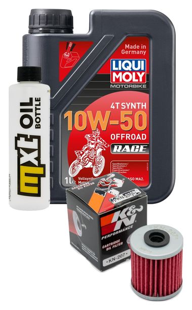 Paquet d'inspection 1L 10W-50+filtre à huile pour Kawasaki KX F 250 / 450 ccm Année 2021