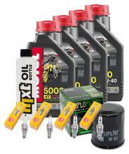 Inspectiepakket 4L 10W-40 + Oliefilter + 4x Bougie voor Kawasaki ZX-6R 636 ccm Bj. 2020