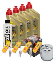 Inspectiepakket 4L 10W-40 + Oliefilter + 4x Bougie voor Kawasaki ZX-6R 636 ccm Bj. 2020