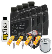 Inspectiepakket 4L 10W-40 + Oliefilter + 4x Bougie voor Kawasaki ZX-6R 636 ccm Bj. 2020