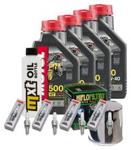 Inspektionspaket 4L 10W-40 + Ölfilter + 4x Zündkerze für Kawasaki Z 900 ccm Bj. 2020 - 2022