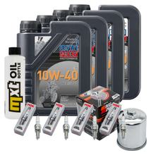 Pacchetto di ispezione 4L 10W-40 + filtro olio + 4x candela per Kawasaki Z 900 ccm Anno 2020 - 2022