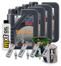 Pacchetto di ispezione 4L 10W-40 + filtro olio + 4x candela per Kawasaki Z 900 ccm Anno 2020 - 2022