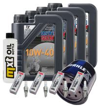 Pacchetto di ispezione 4L 10W-40 + filtro olio + 4x candela per Kawasaki Z 900 ccm Anno 2020 - 2022