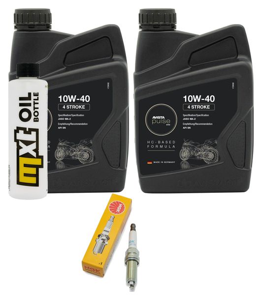 Inspektionspaket 2L 10W-40 + Ölfilter + 1x Zündkerze für KTM Duke 125 ccm Bj. 2021