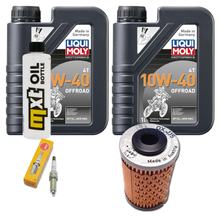 Inspection package 2L 10W-40 + oil filter + 1x spark plug for KTM Duke 125 ccm Year 2021
