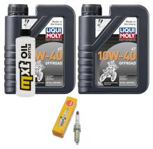 Pacchetto di ispezione 2L 10W-40 + filtro olio + 1x candela per KTM Duke 125 ccm Anno 2021