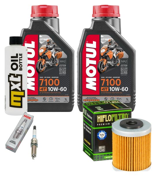 Paquete de inspección 2L 10W-60 + filtro de aceite + 1x bujía para KTM SMC R ABS 690 ccm Año 2008 - 2010