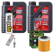 Inspectiepakket 2L 10W-60 + Oliefilter + 1x Bougie voor KTM SMC R ABS 690 ccm Bj. 2008 - 2010