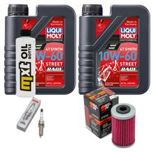 Inspectiepakket 2L 10W-60 + Oliefilter + 1x Bougie voor KTM SMC R ABS 690 ccm Bj. 2008 - 2010