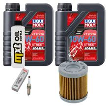 Inspectiepakket 2L 10W-60 + Oliefilter + 1x Bougie voor KTM SMC R ABS 690 ccm Bj. 2008 - 2010