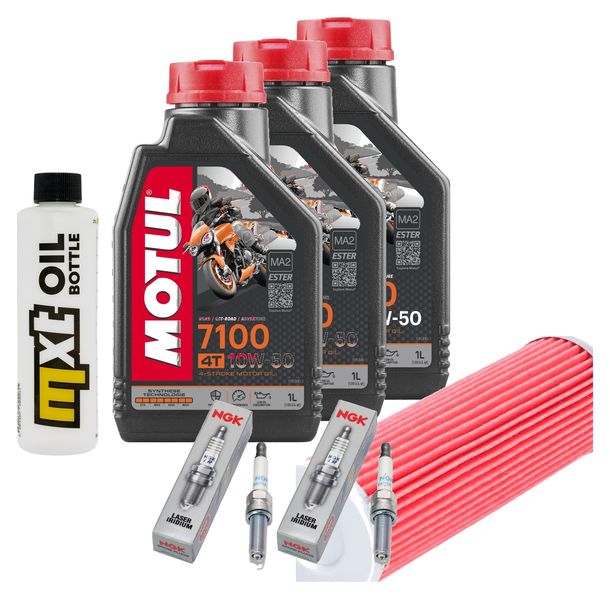 Inspektionspaket 3L 10W-50 + Ölfilter + 2x Zündkerze für KTM Duke R 890 ccm Bj. 2020 - 2021