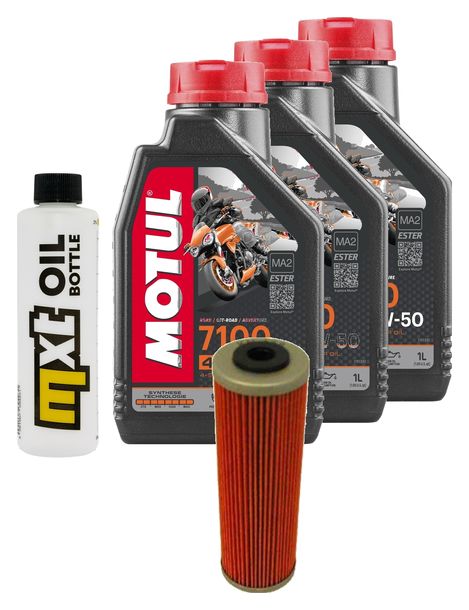 Inspektionspaket 3L 10W-50 + Ölfilter + 2x Zündkerze für KTM Duke R 890 ccm Bj. 2020 - 2021