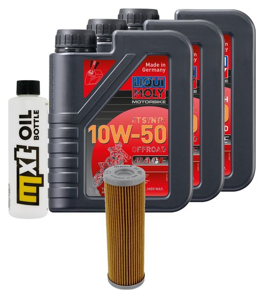 Inspektionspaket 3L 10W-50 + Ölfilter + 2x Zündkerze für KTM Duke R 890 ccm Bj. 2020 - 2021