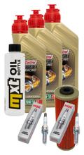 Inspectiepakket 3L 10W-50 + Oliefilter + 2x Bougie voor KTM Duke R 890 ccm Bj. 2020 - 2021