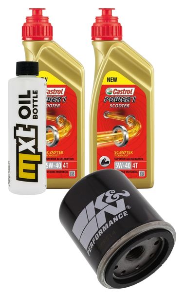 Inspektionspaket 2L 5W-40 + Ölfilter + 1x Zündkerze für Piaggio Liberty Iget Euro4 125 ccm Bj. 2018 - 2019