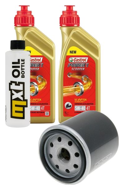 Inspektionspaket 2L 5W-40 + Ölfilter + 1x Zündkerze für Piaggio MP3 i LT ABS Euro4, Vespa GTS Super Sport Anniversario Tech 300 ccm Bj. 2016 - 2023