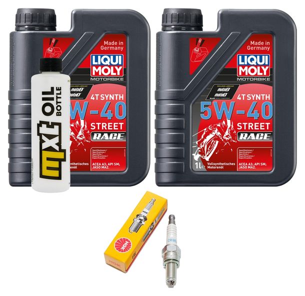 Inspection package 2L 5W-40 + oil filter + 1x spark plug for Piaggio MP3 i HPE ABS 300 ccm Year 2019 - 2020