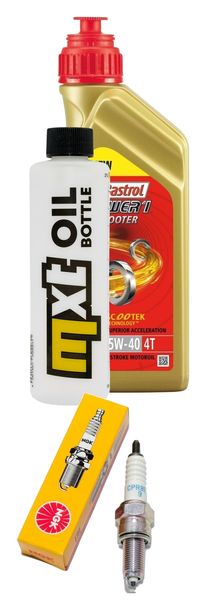 Inspektionspaket 1L 5W-40 + Ölfilter + 1x Zündkerze für SYM JetX i ABS 125 ccm Bj. 2021