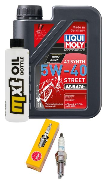 Inspektionspaket 1L 5W-40 + Ölfilter + 1x Zündkerze für SYM JetX i ABS 125 ccm Bj. 2021