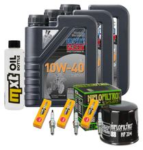 Inspektionspaket 3L 10W-40 + Ölfilter + 3x Zündkerze für Triumph Trident ABS 660 ccm Bj. 2021