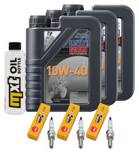 Inspectiepakket 3L 10W-40 + Oliefilter + 3x Bougie voor Triumph Trident ABS 660 ccm Bj. 2021