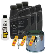 Inspection package 3L 10W-40 + oil filter + 3x spark plug for Triumph Trident ABS 660 ccm Year 2021