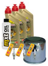 Inspectiepakket 3L 10W-40 + Oliefilter + 3x Bougie voor Triumph Trident ABS 660 ccm Bj. 2021