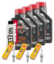 Paquete de inspección 4L 10W-50 + filtro de aceite + 3 bujías para Triumph Speed Triple RS 1200 ccm Año 2021 - 2022