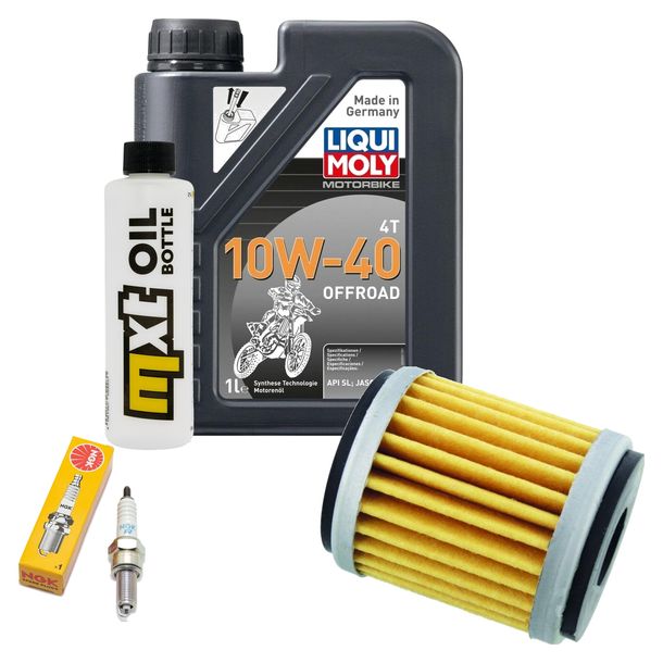 Inspektionspaket 1L 10W-40 + Ölfilter + 1x Zündkerze für Yamaha MT- ABS 125 ccm Bj. 2020