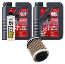 Pacchetto di ispezione 2L 5W-40 + filtro olio per Yamaha YFM Bear Tracker Big YFM25B Bruin 250 ccm Anno 2000 - 2009
