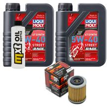 Paquet d'inspection 2L 5W-40 + filtre à huile pour Yamaha YFM Bear Tracker Big YFM25B Bruin 250 ccm Année 2000 - 2009