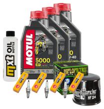 Paquete de inspección 3L 10W-40 + filtro de aceite + 4 bujías para Yamaha YZF-R6 600 ccm Año 2021