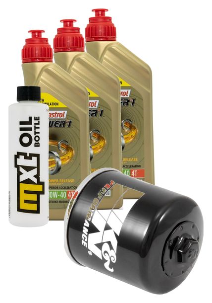 Kit d'inspection 3L 10W-40 + filtre à huile + 4x bougie pour Yamaha YZF-R6 600 ccm Année 2020