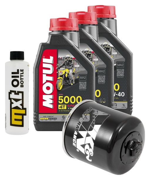 Inspektionspaket 3L 10W-40 + Ölfilter + 2x Zündkerze für Yamaha MT-07 700 ccm Bj. 2020