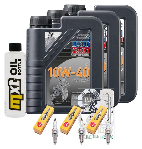 Inspektionspaket 3L 10W-40 + Ölfilter + 3x Zündkerze für Yamaha MT-09 850 ccm Bj. 2013