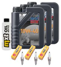 Kit d'inspection 3L 10W-40 + filtre à huile + 3x bougie d'allumage pour Yamaha MT-09 850 ccm Année 2013