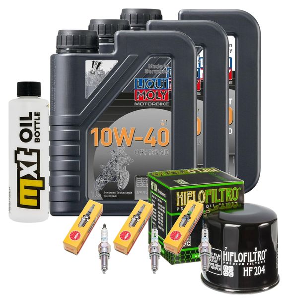 Pacchetto di ispezione 3L 10W-40 + filtro olio + 3x candela per Yamaha MT-09 850 ccm Anno 2020