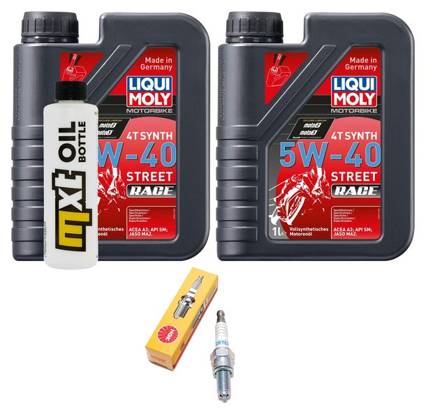 Inspektionspaket 2L 5W-40 + Ölfilter + 1x Zündkerze für Aprilia SR Storm TT 3V 125 ccm Bj. 2021