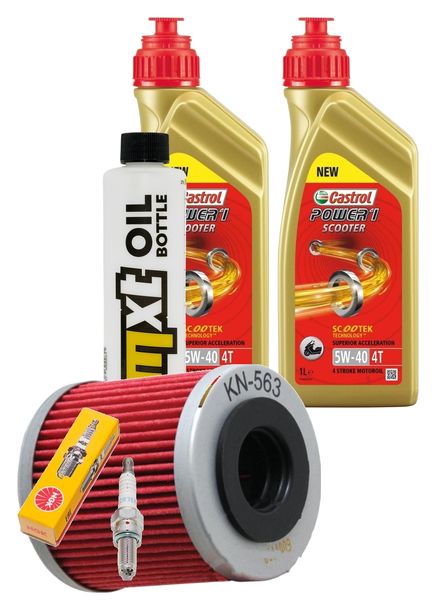Inspection package 2L 5W-40 + oil filter + 1x spark plug for Piaggio BV 4V 400 ccm Year 2021