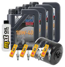 Paquete de inspección 4L 10W-40 + filtro de aceite + 4 bujías para Yamaha FZ1 Fazer N NA S SA 1000 ccm Año 2017