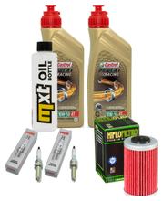 Inspectiepakket 2L 10W-50 + oliefilter + 2x bougie voor Husqvarna Supermoto, KTM SMC R ABS 690 / 701 ccm bouwjaar 2022 - 2023