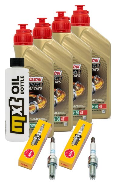 Inspection package 4L 10W-50 + oil filter + 2x spark plug for Ducati Monster Plus 950 ccm Year 2022 - 2023