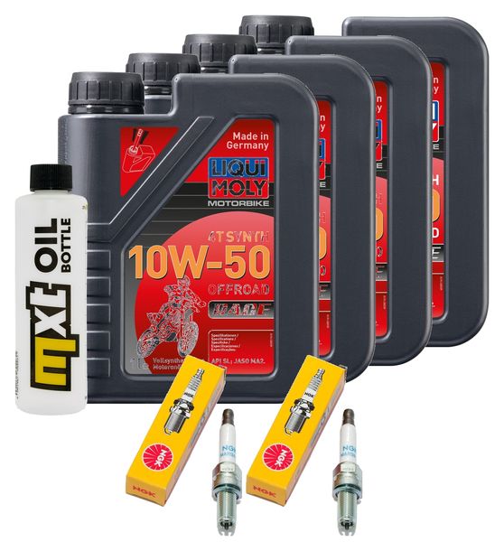 Inspektionspaket 4L 10W-50 + Ölfilter + 2x Zündkerze für Ducati Monster Plus 950 ccm Bj. 2022 - 2023