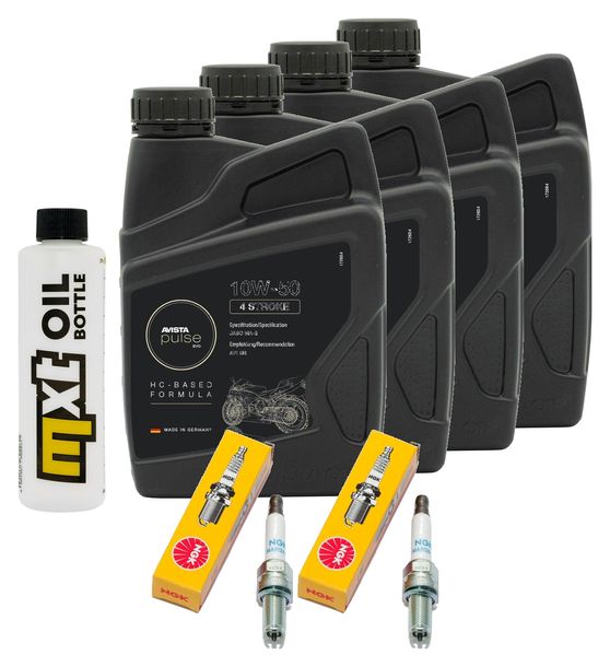 Paquete de inspección 4L 10W-50 + filtro de aceite + 2 bujías para Ducati Monster Plus 950 ccm Año 2022 - 2023