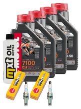 Kit d'inspection 4L 10W-50 + filtre à huile + 2 bougies pour Ducati Monster Plus 950 ccm Année 2022 - 2023